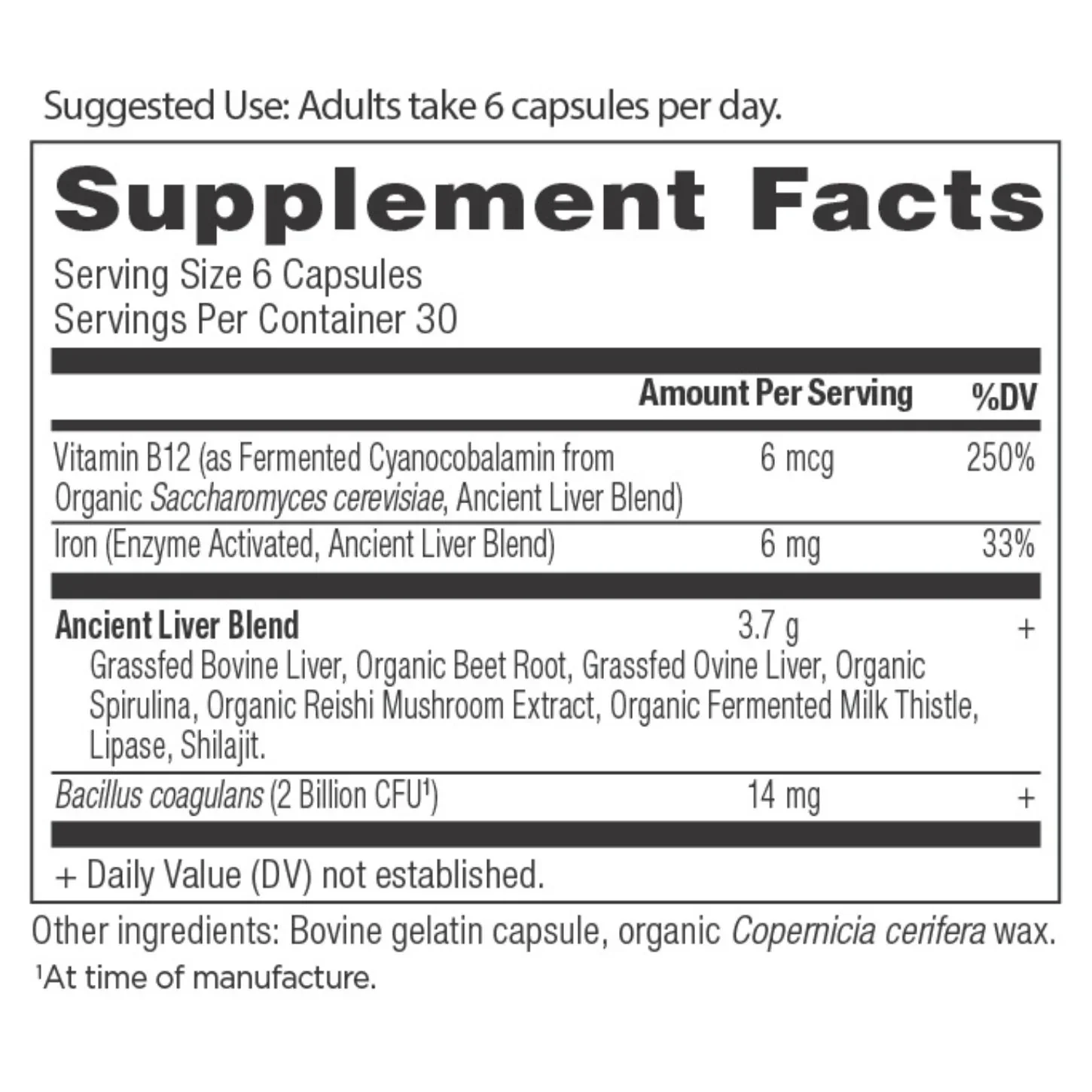 Ancient Nutrition Grass-Fed Liver (180 Caps) - Image 2