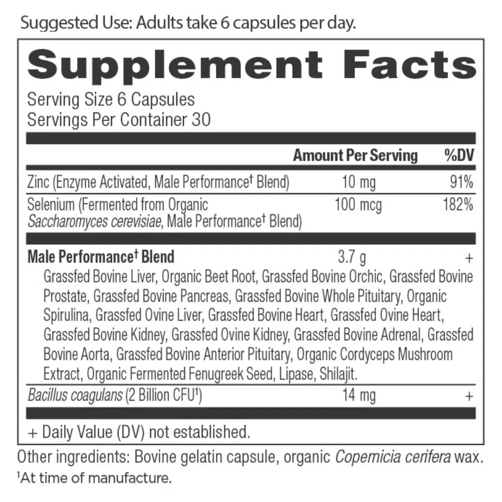 Ancient Nutrition Male Performance (180 Cap) - Image 2