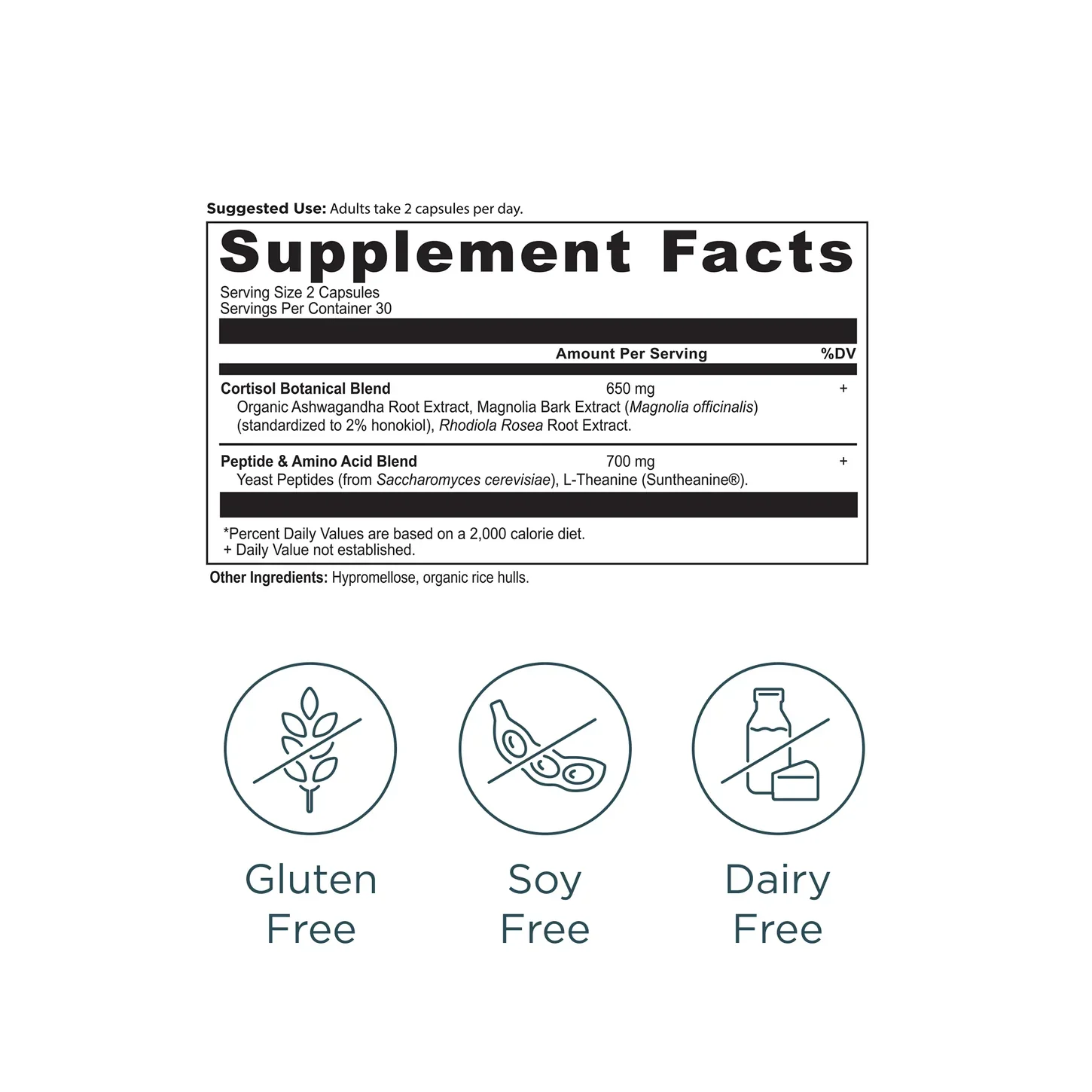 Ancient Nutrition Active Peptides Cortisol (60 Caps) - Image 2
