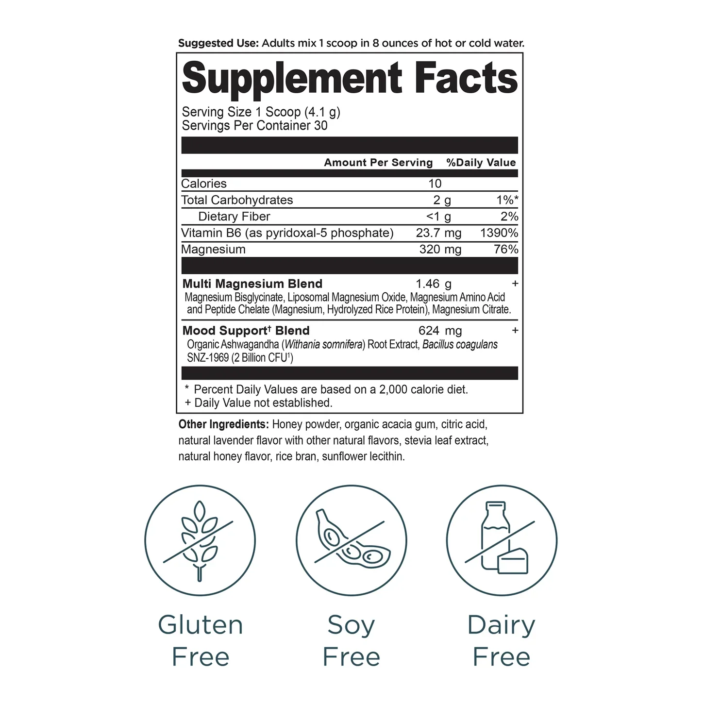 Ancient Nutrition Active Peptides Magnesium Complex Powder (4.34 oz Honey Lavender) - Image 2