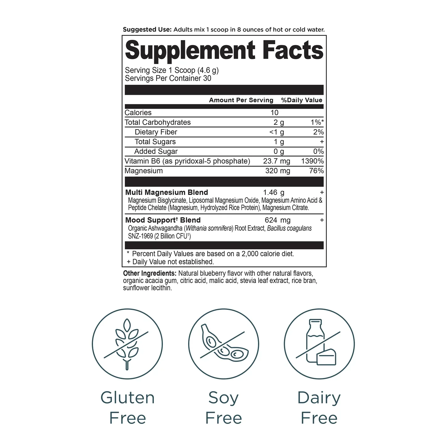 Ancient Nutrition Active Peptides Magnesium Complex Powder (4.83oz Blueberry Peppermint) - Image 2