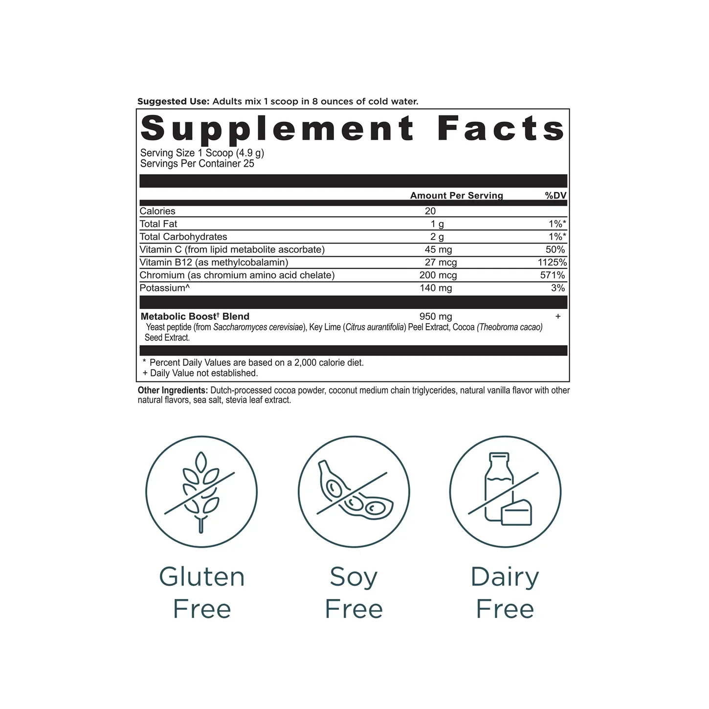 Ancient Nutrition Active Peptides Metabolism Powder (4.4oz Chocolate) - Image 2
