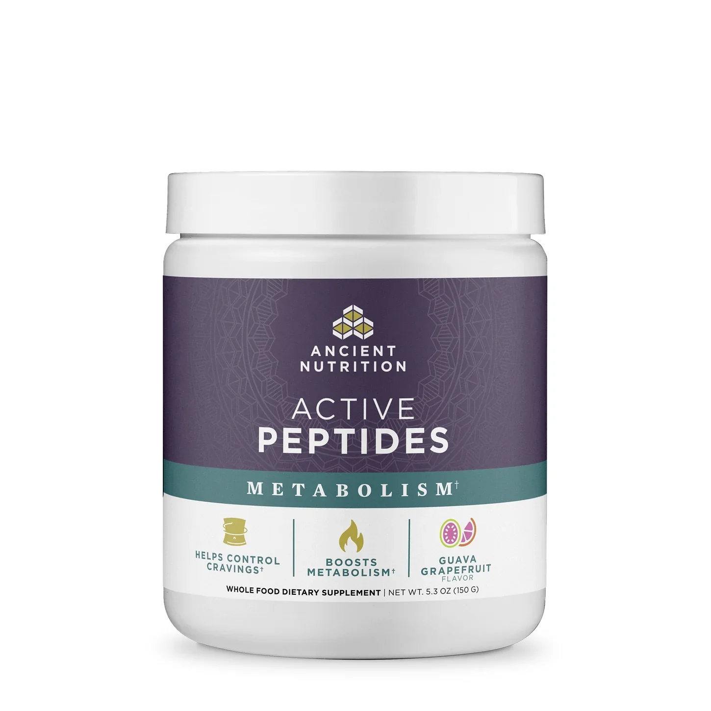 Ancient Nutrition Active Peptides Metabolism Powder (5.3oz Guava Grapefruit)