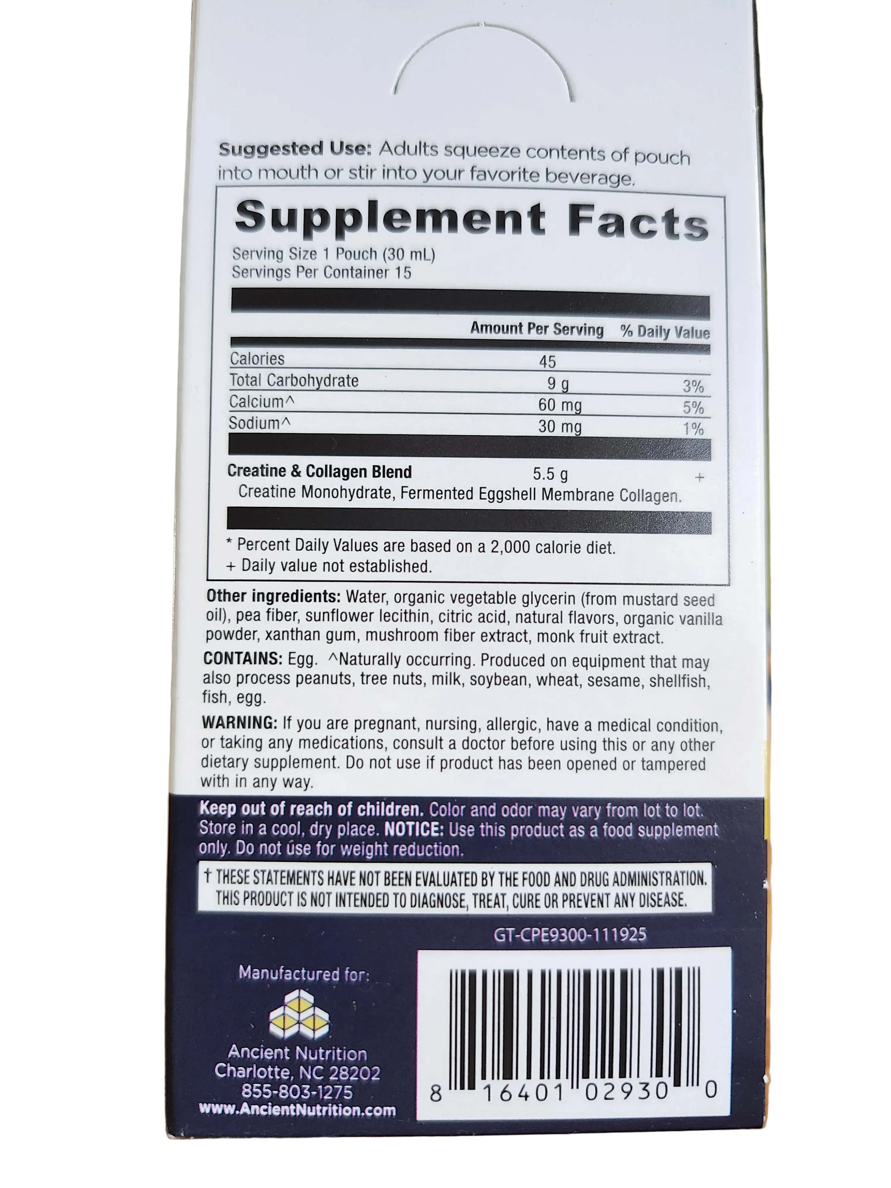 Ancient Nutrition Creatine + Collagen Gel Packs (15 count) - Image 4