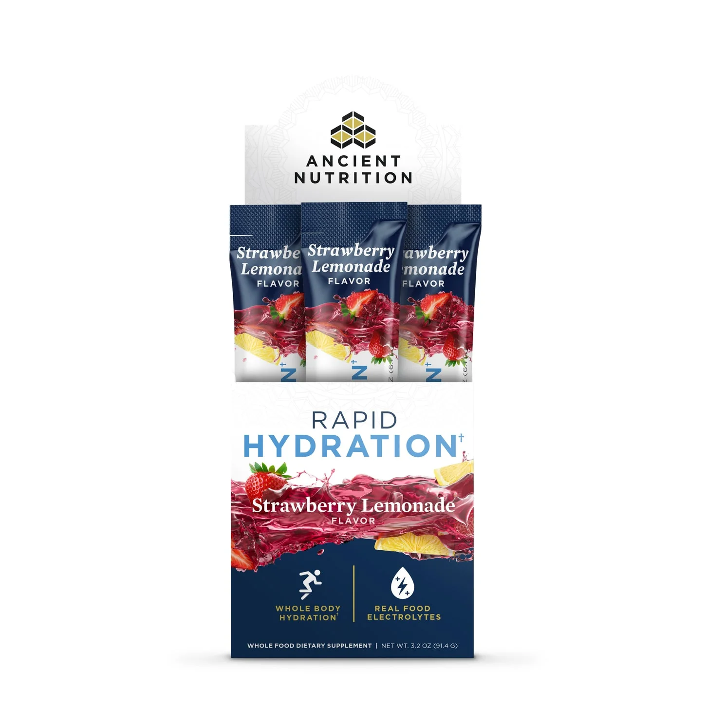 Ancient Nutrition Rapid Hydration Powder (Strawberry Lemonade)