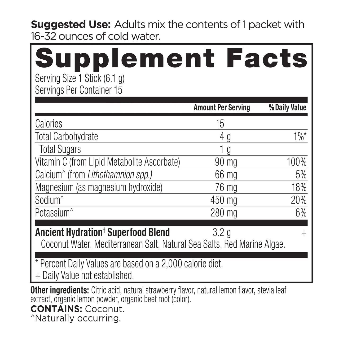 Ancient Nutrition Rapid Hydration Powder (Strawberry Lemonade) - Image 2