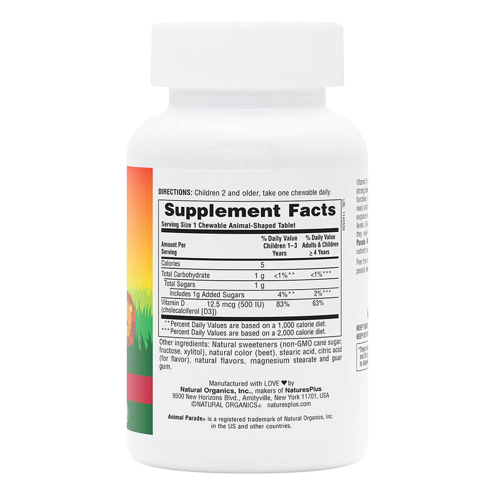 Nature's Plus Animal Parade® D3 500 IU Children’s Chewables - Image 2