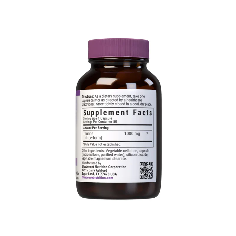 Bluebonnet TAURINE 1000 mg (50 Veg Caps) - Image 2
