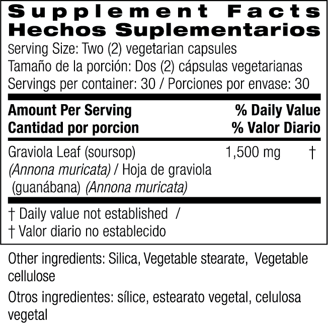 Bio Nutrition Graviola (60 Veg Caps) - Image 2