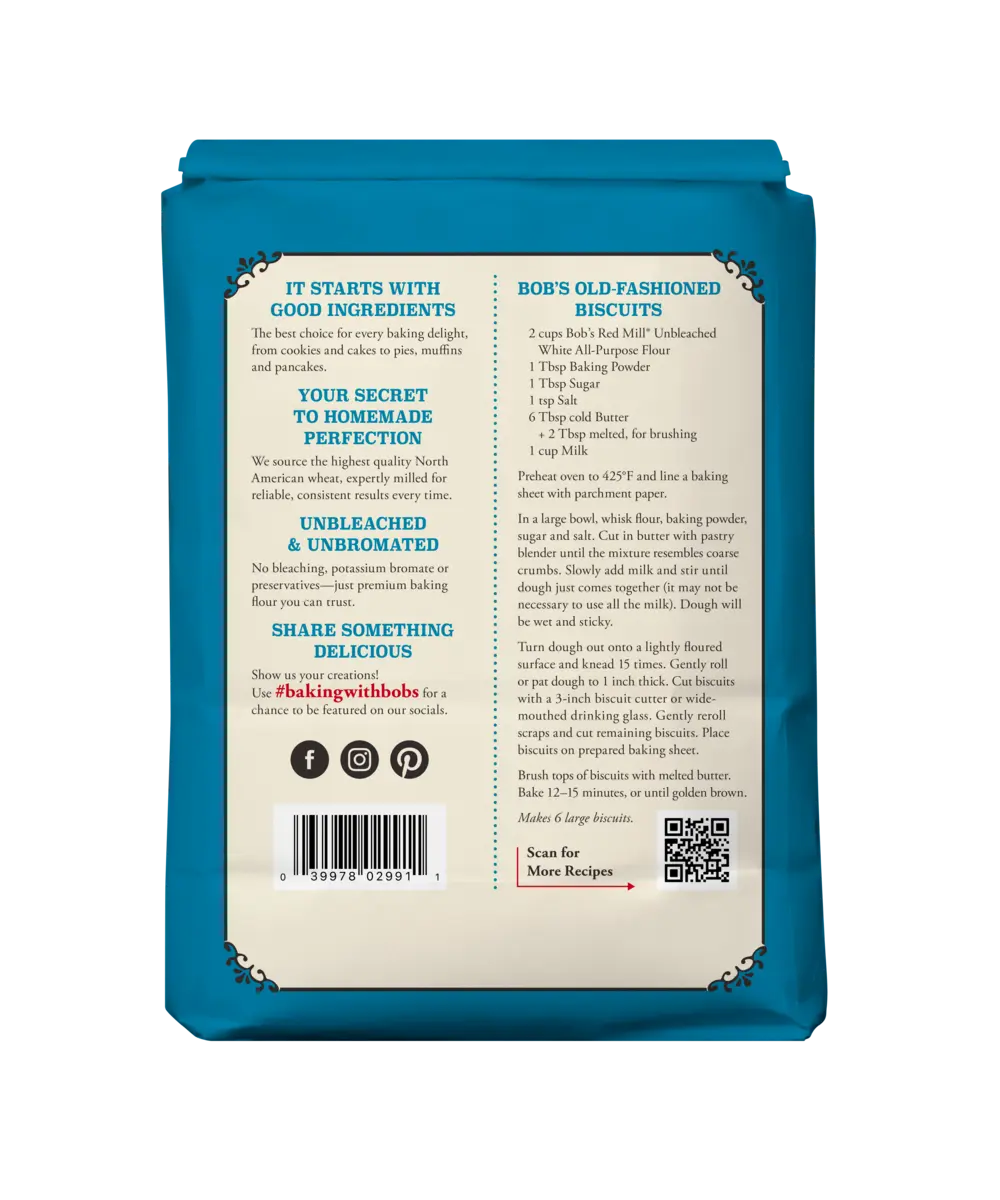 Bob's Red Mill Organic Unbleached White All Purpose Flour 5lb - Image 2