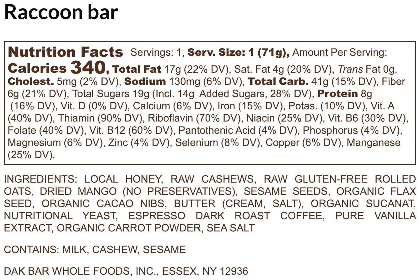 Dak Bar Raccoon 2.5 oz - Image 2