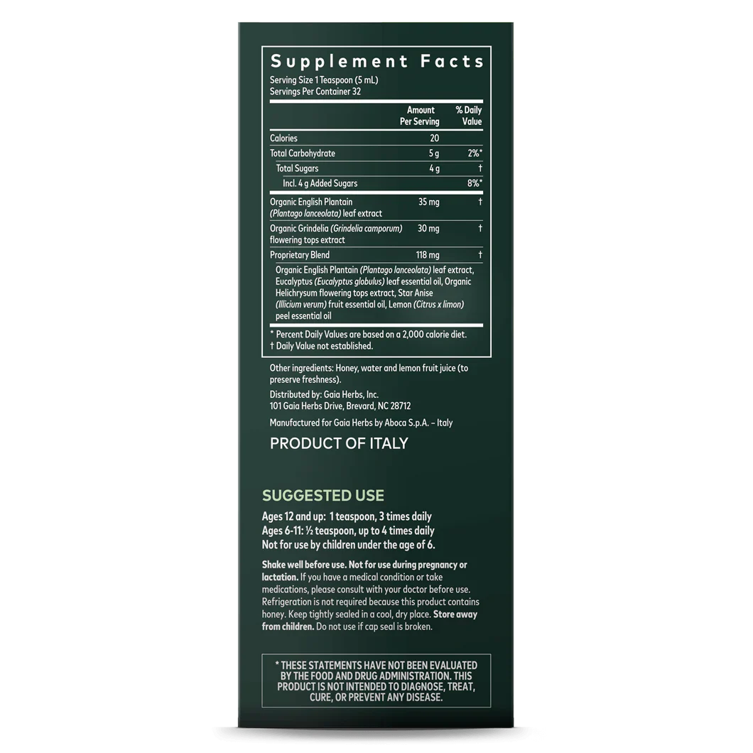Gaia Bronchial Wellness Syrup 5.4 fl oz - Image 2