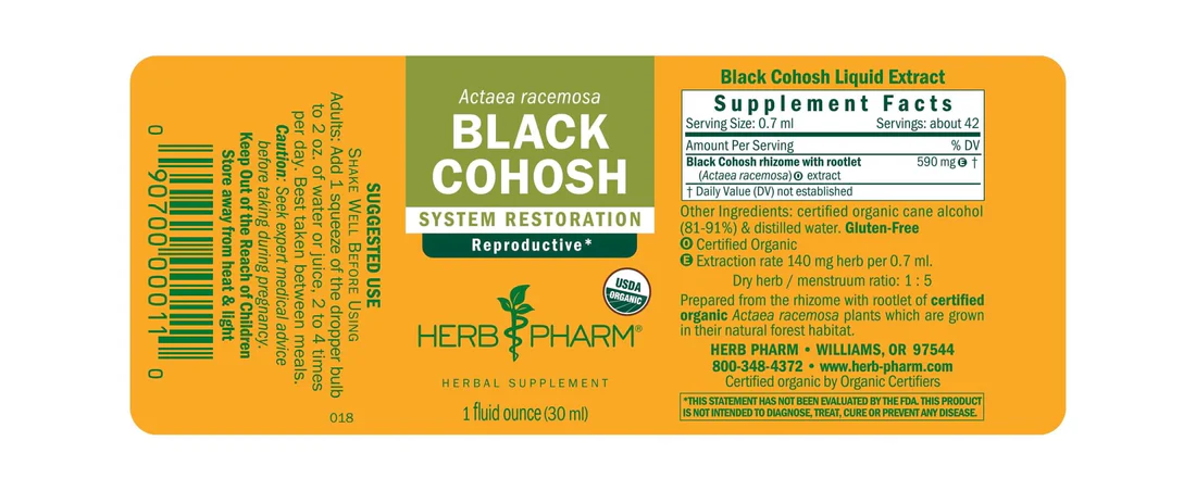 Herb Pharm Black Cohosh 1 fl oz - Image 2