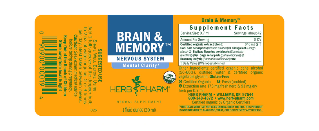Herb Pharm Brain & Memory™ 1 fl oz - Image 2