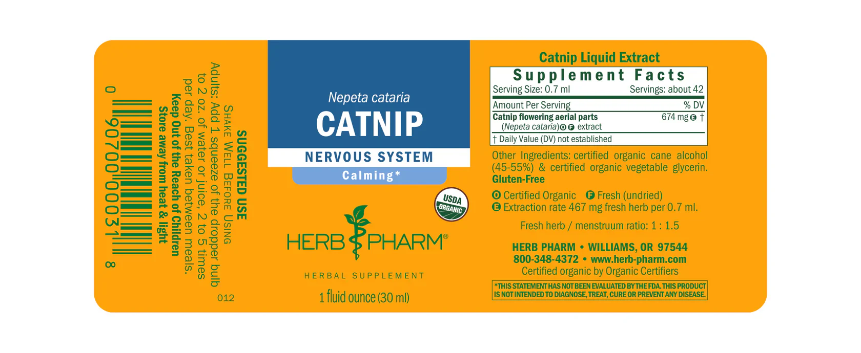 Herb Pharm Catnip 1fl oz - Image 2