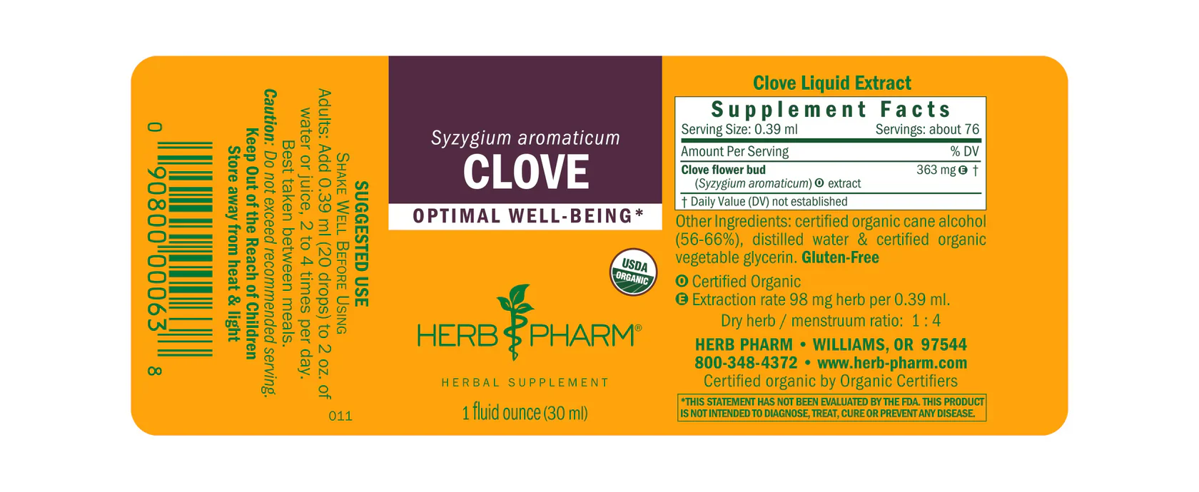 Herb Pharm Clove 1 fl oz - Image 2