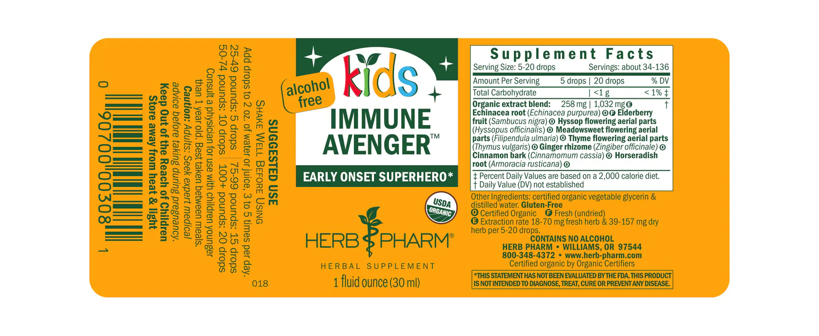 Herb Pharm Kids Immune Avenger™ 1 fl oz - Image 2