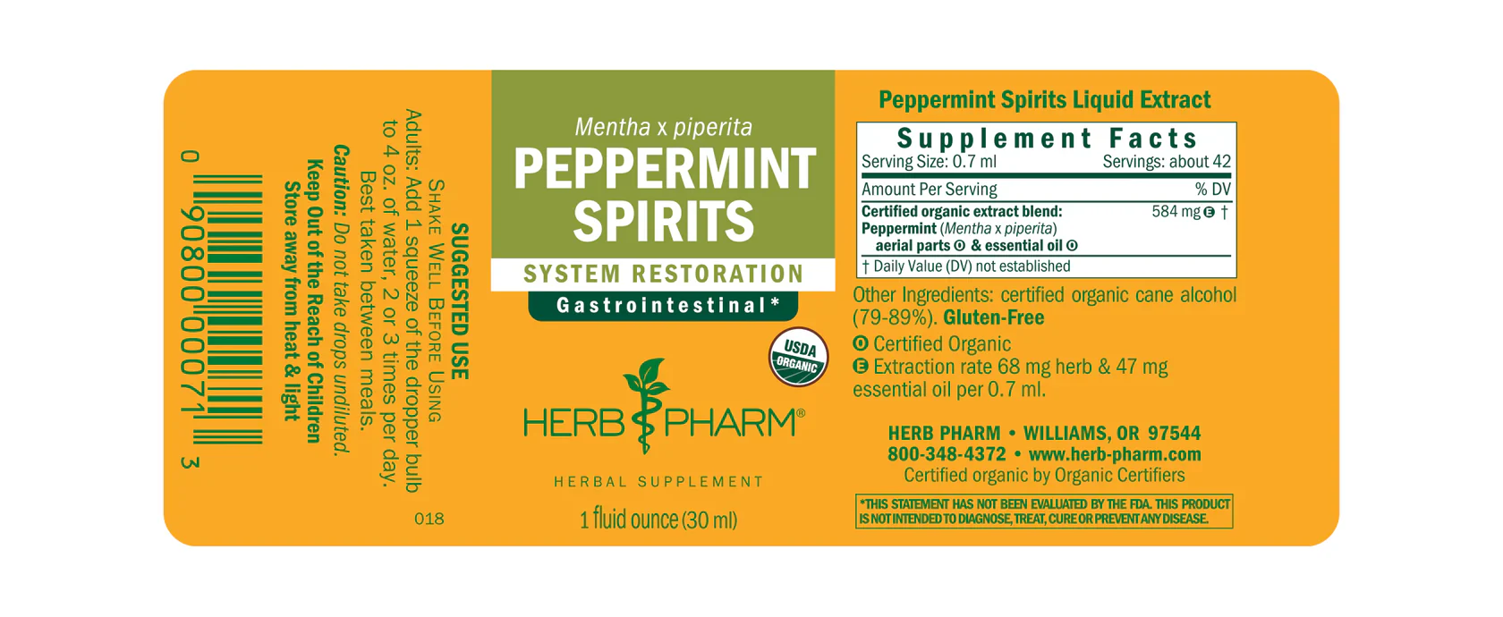 Herb Pharm Peppermint Spirits 1 fl oz - Image 2