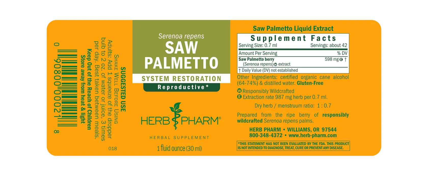 Herb Pharm Saw Palmetto 1 fl oz - Image 2