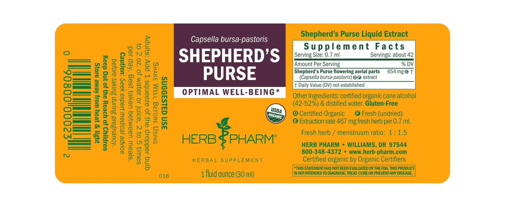 Herb Pharm Shepherd's Purse 1 fl oz - Image 2