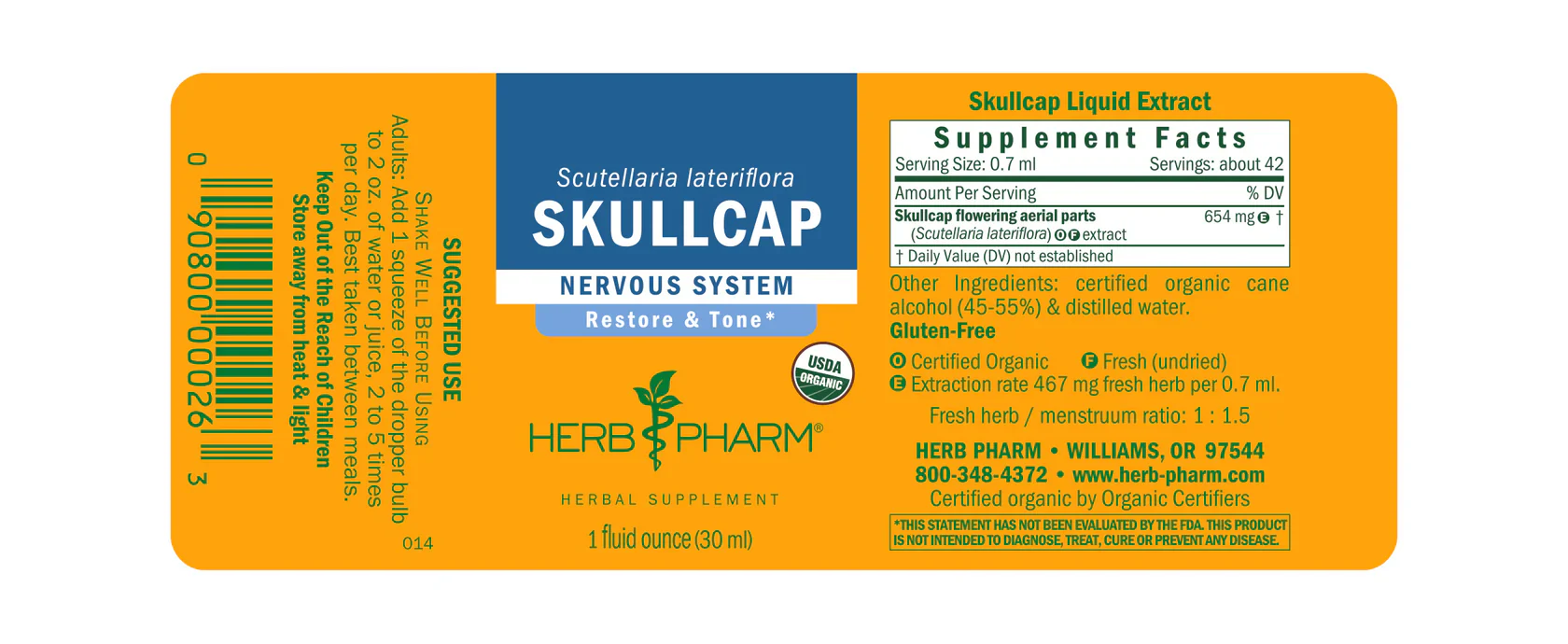 Herb Pharm Skullcap 1 fl oz - Image 2