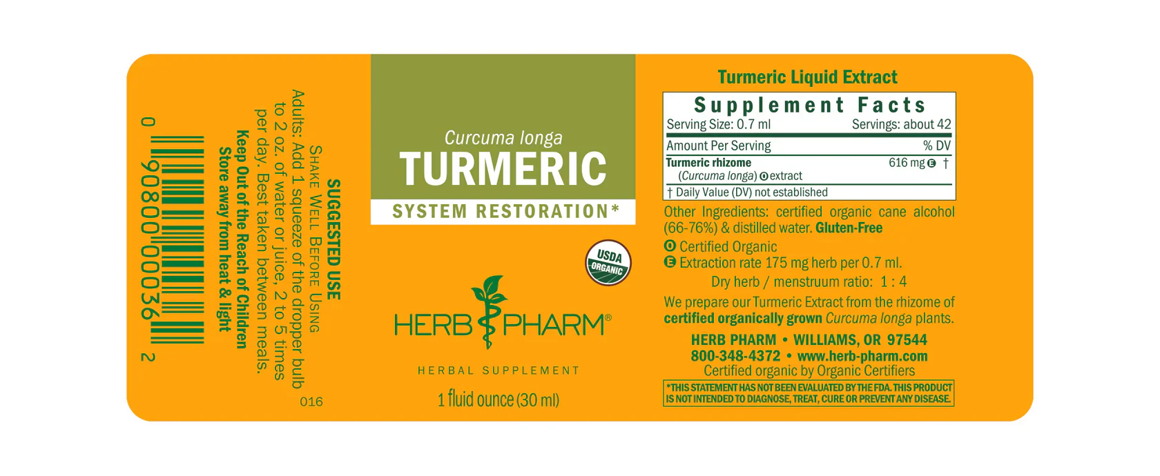 Herb Pharm Turmeric 1 fl oz - Image 2