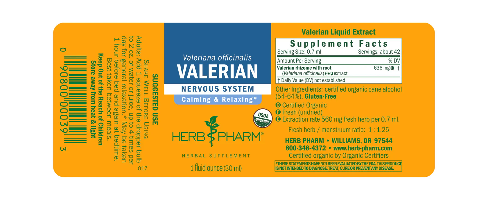 Herb Pharm Valerian 1 fl oz - Image 2
