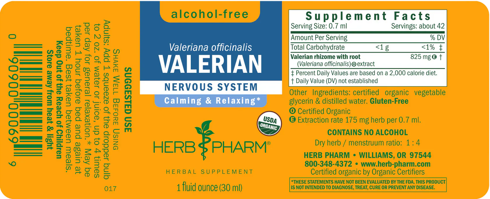 Herb Pharm Valerian, Alcohol-Free 1 fl oz. - Image 2
