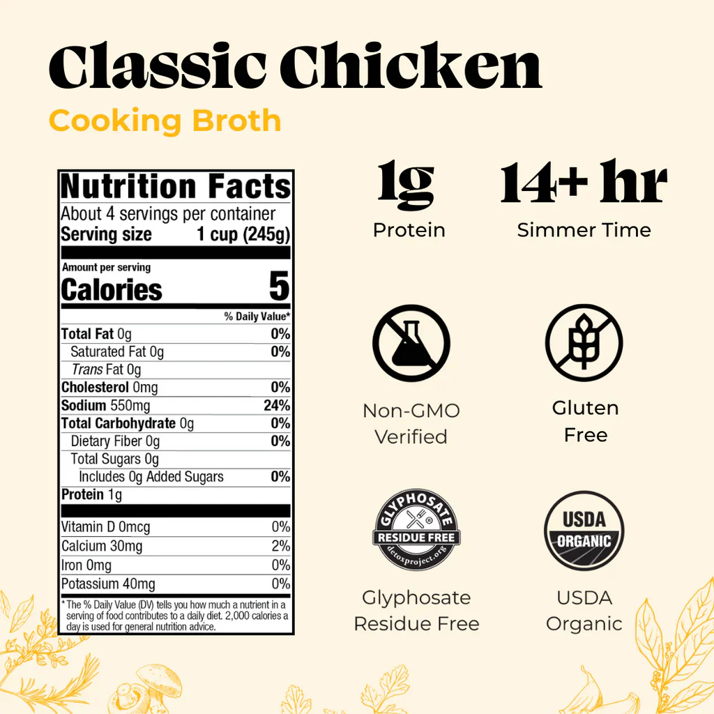Kettle & Fire Chicken Cooking Broth 32oz - Image 2