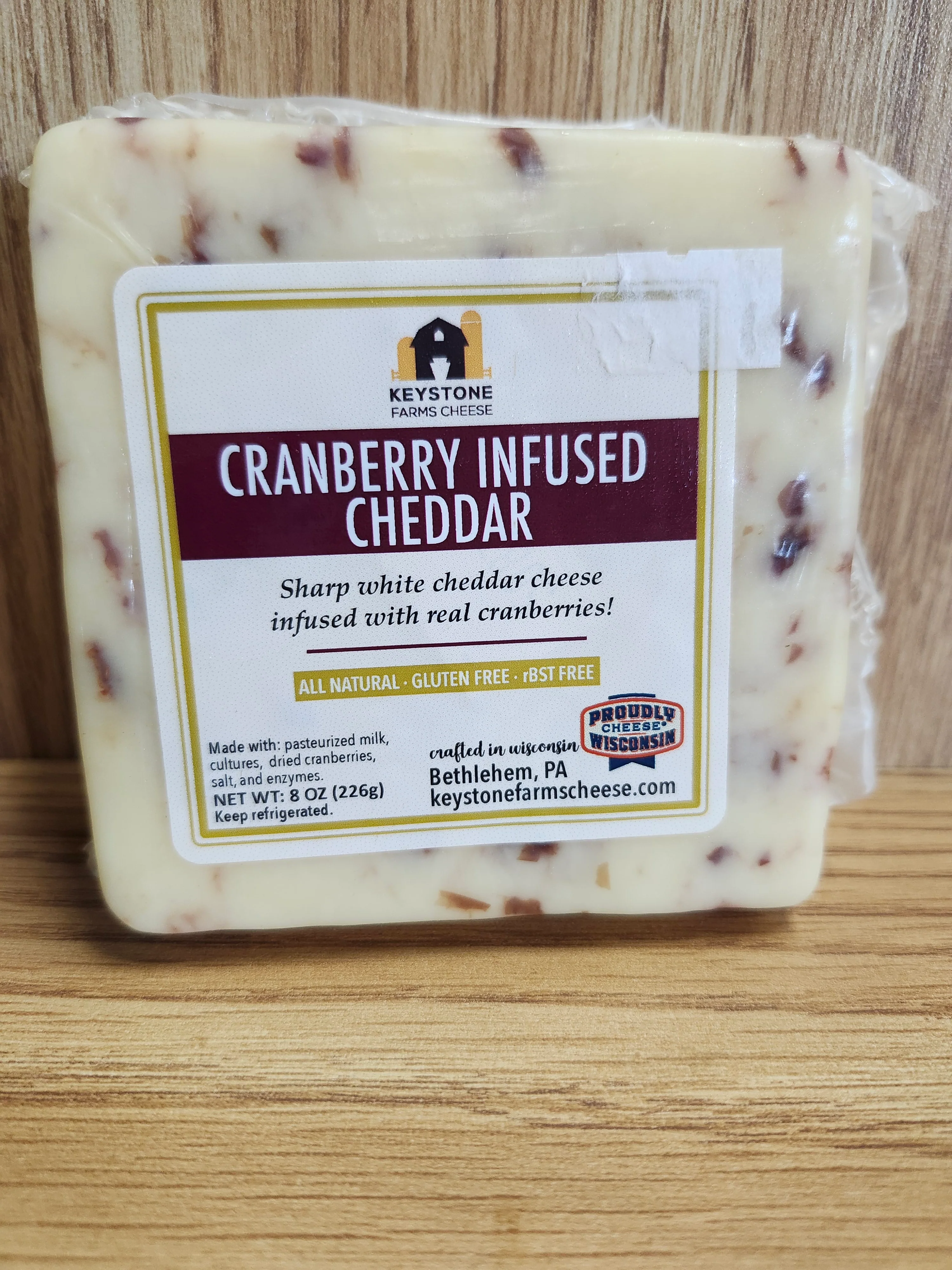 Keystone Farms Cheese Cranberry Infused Cheddar 8oz