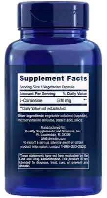 Life Extension Carnosine 500mg (60 Veg Caps) - Image 2