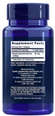 Life Extension DHEA 50mg (60 caps) - Image 2