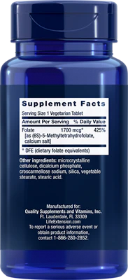 Life Extension Optimized Folate 1700mcg - Image 2