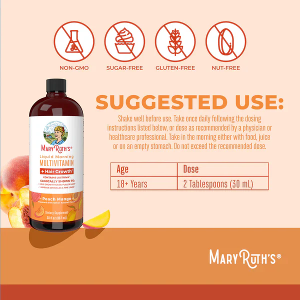 MaryRuth's Liquid Morning Multivitamin + Hair Growth 30 fl oz - Image 3