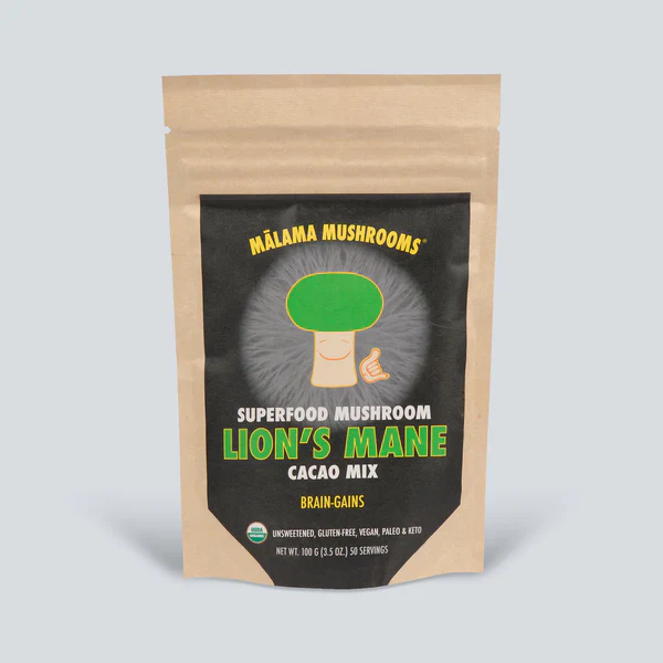 Malama Mushroom Lions Mane Powder (Cacao) 3.5oz