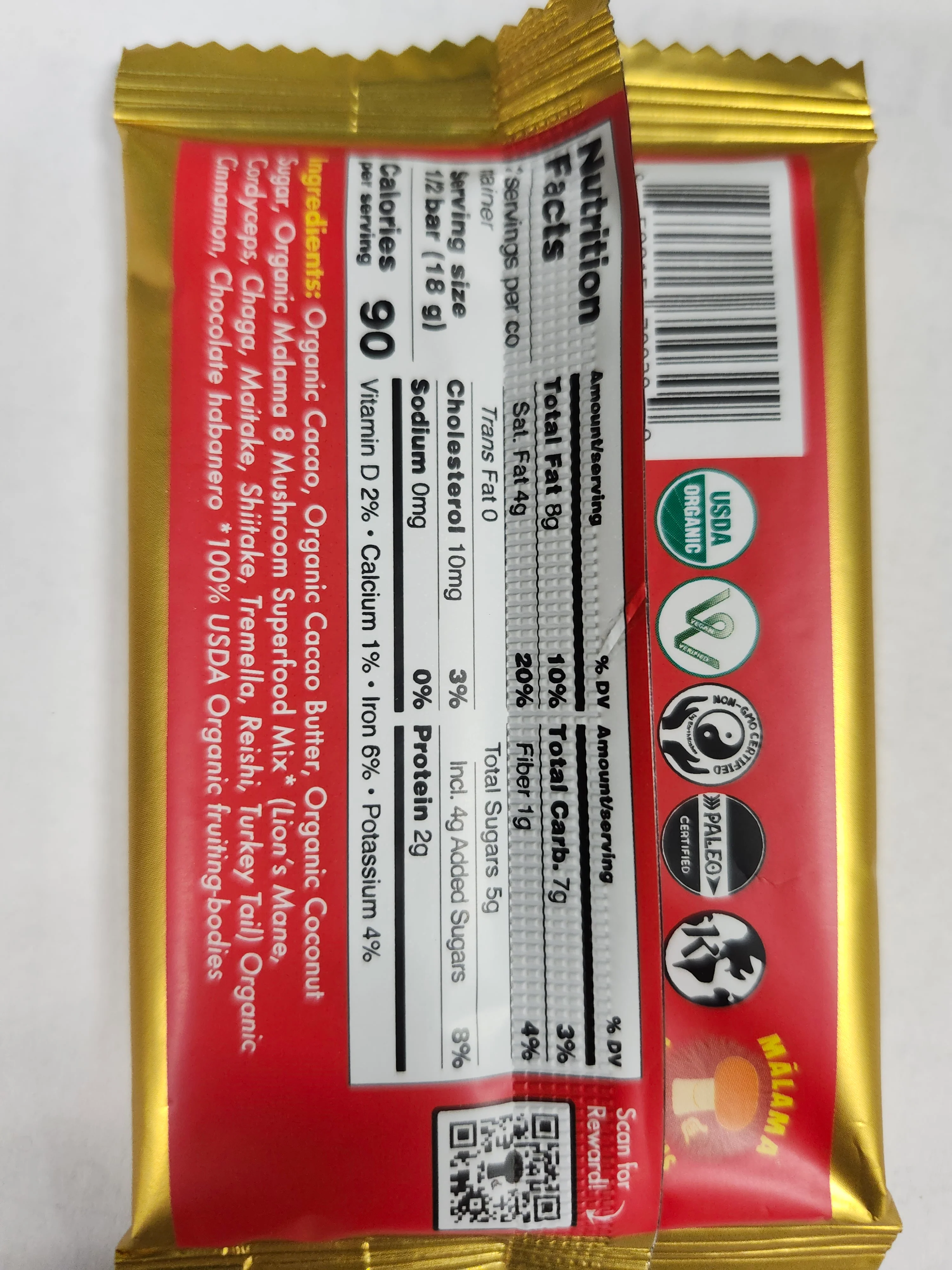 Malama Mushroom Spicy Hawaiian Choc Bar 35g - Image 2