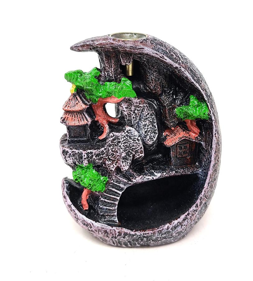 Mountain Waterfall Design #2 Backflow Cone Incense Burner 3.5"W x 4.5" - Image 2