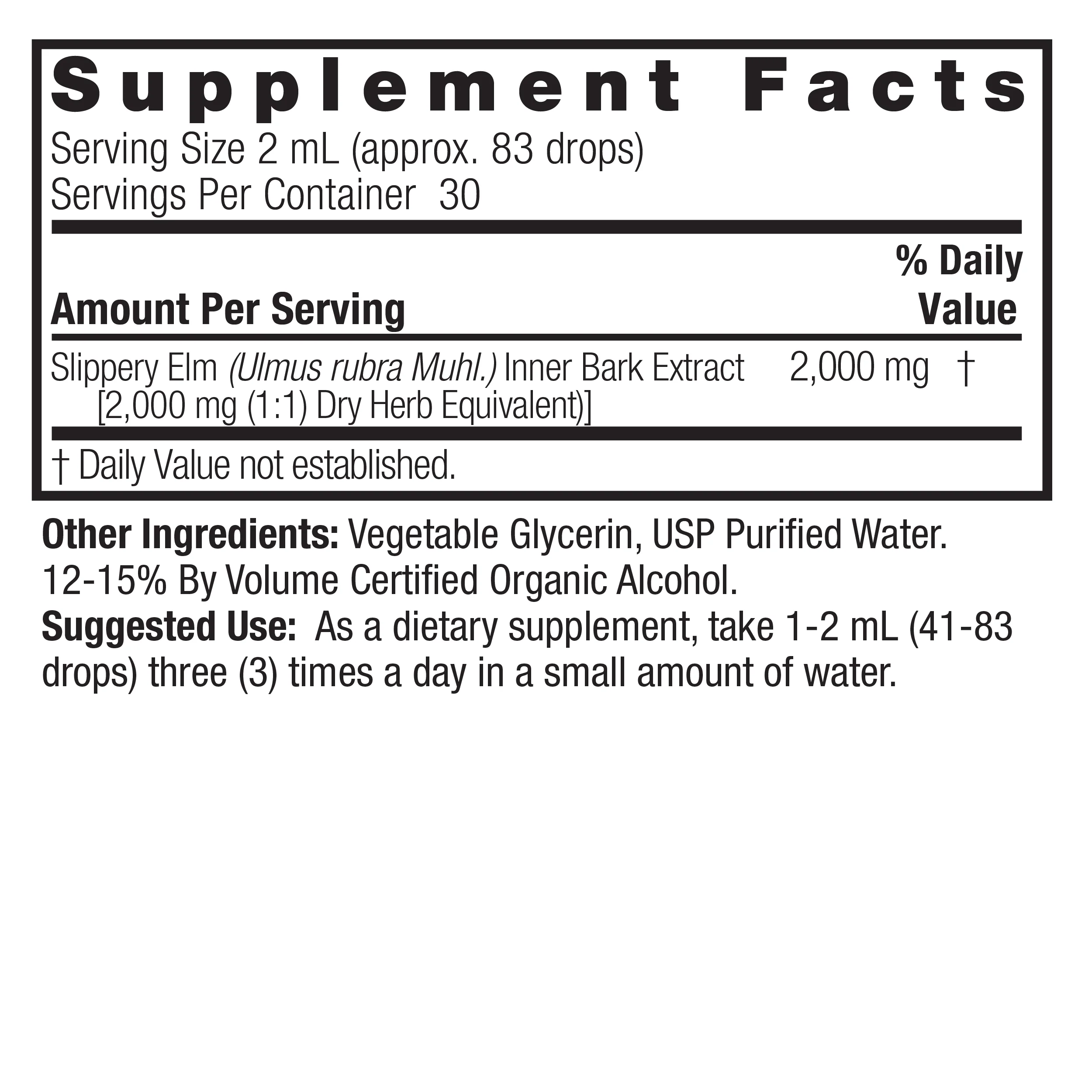 Nature's Answer Slippery Elm Bark 2oz Low Alcohol - Image 2