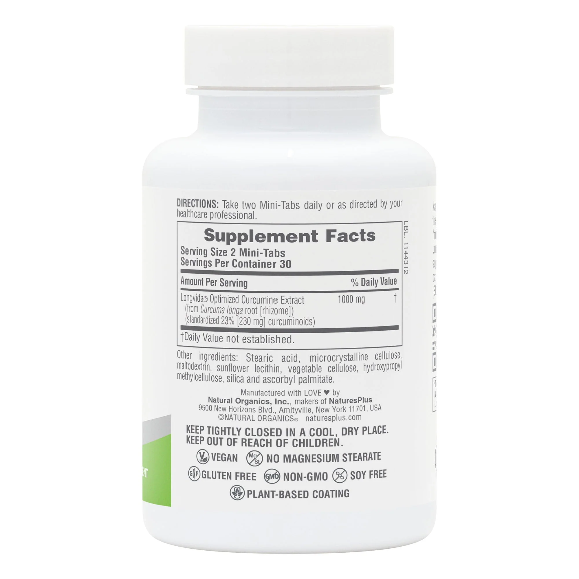 Natures Plus PRO Curcumin Longvida® 1000 MG (60 Mini-Tabs) - Image 2