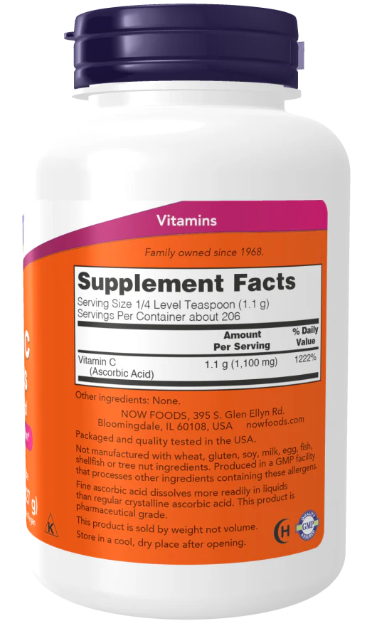 NOW Vitamin C Crystals Powder (1 lb) - Image 2