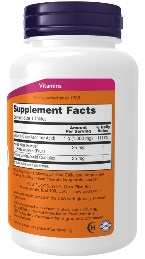 NOW Vitamin C-1000 (100 Tablets) - Image 2