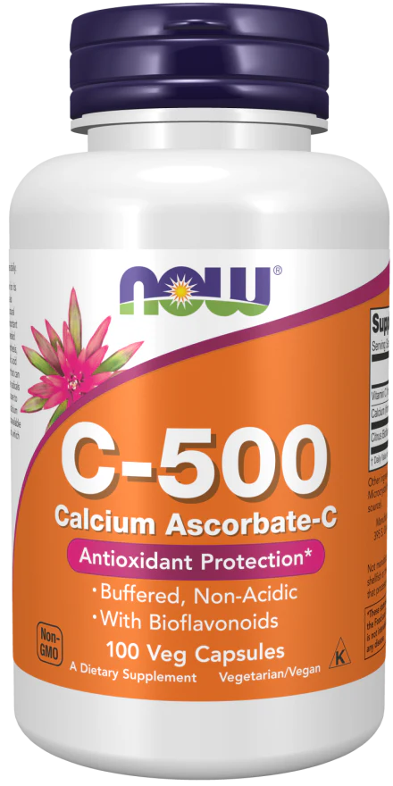 NOW Vitamin C-500 Calcium Ascorbate-C (100 Veg Caps)