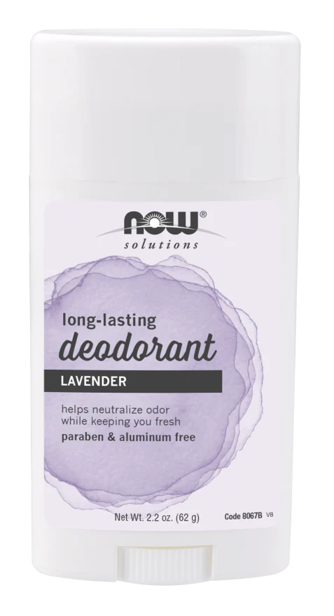 NOW Long-Lasting Deodorant Stick, Lavender (2.2 oz)