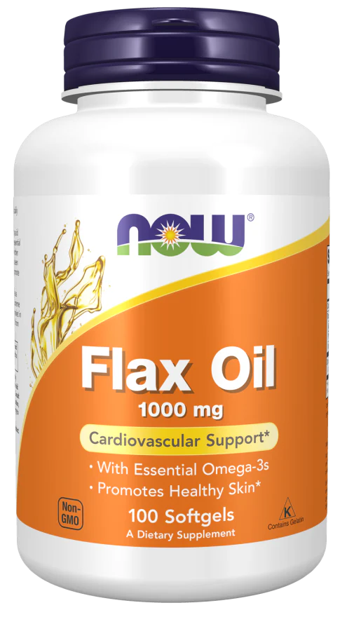 NOW Flax Oil 1000 mg (100 Softgels)