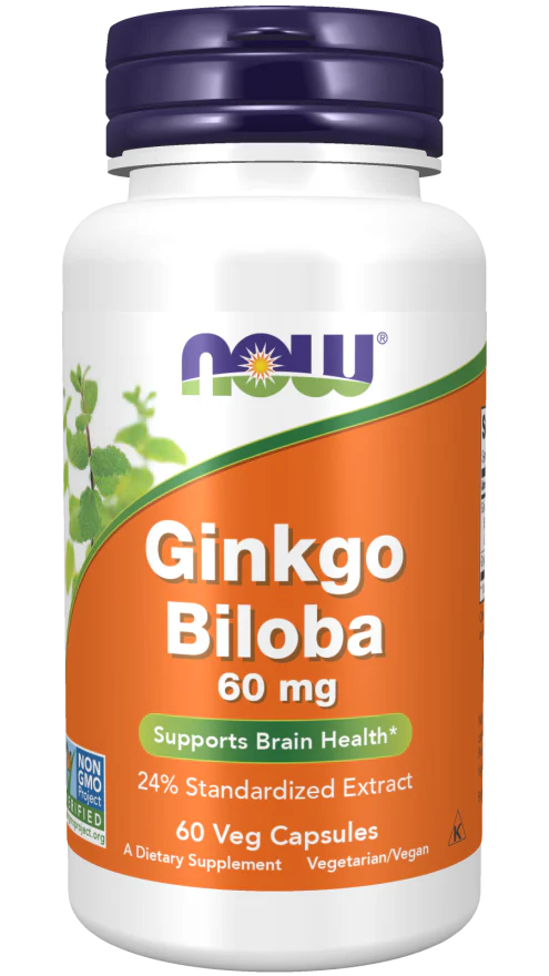 NOW Ginkgo Biloba 60 mg (60 Veg Caps)