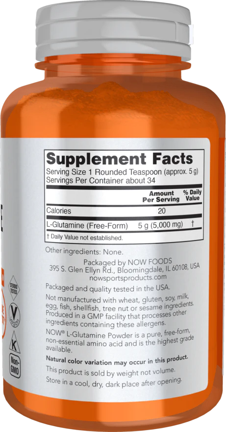 NOW  L-Glutamine Powder (6 oz) - Image 2