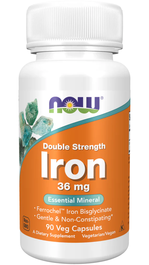NOW Iron 36 mg, Double Strength (90 Veg Caps)