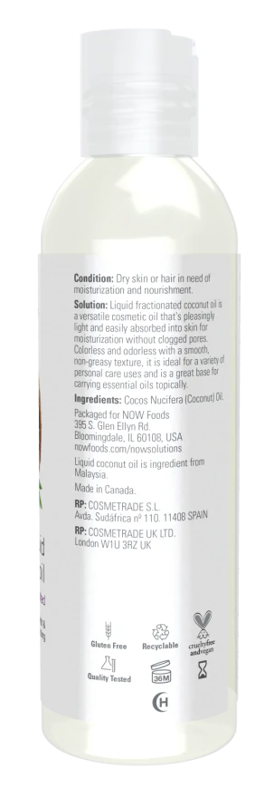 NOW Liquid Coconut Oil (16 fl oz) - Image 2