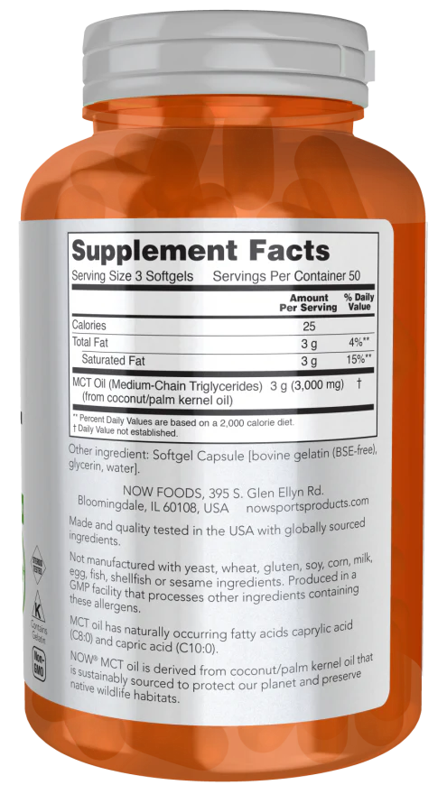 NOW MCT Oil 1000 mg (150 Softgels) - Image 2