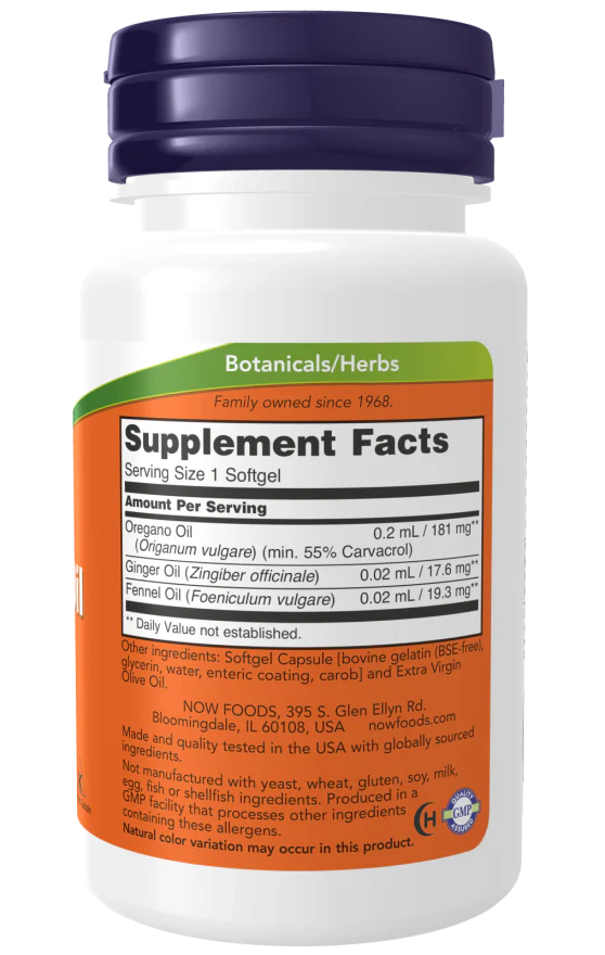 NOW Oregano Oil (90 Softgels) - Image 2